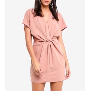 Missguided Blush Knot Front Dress